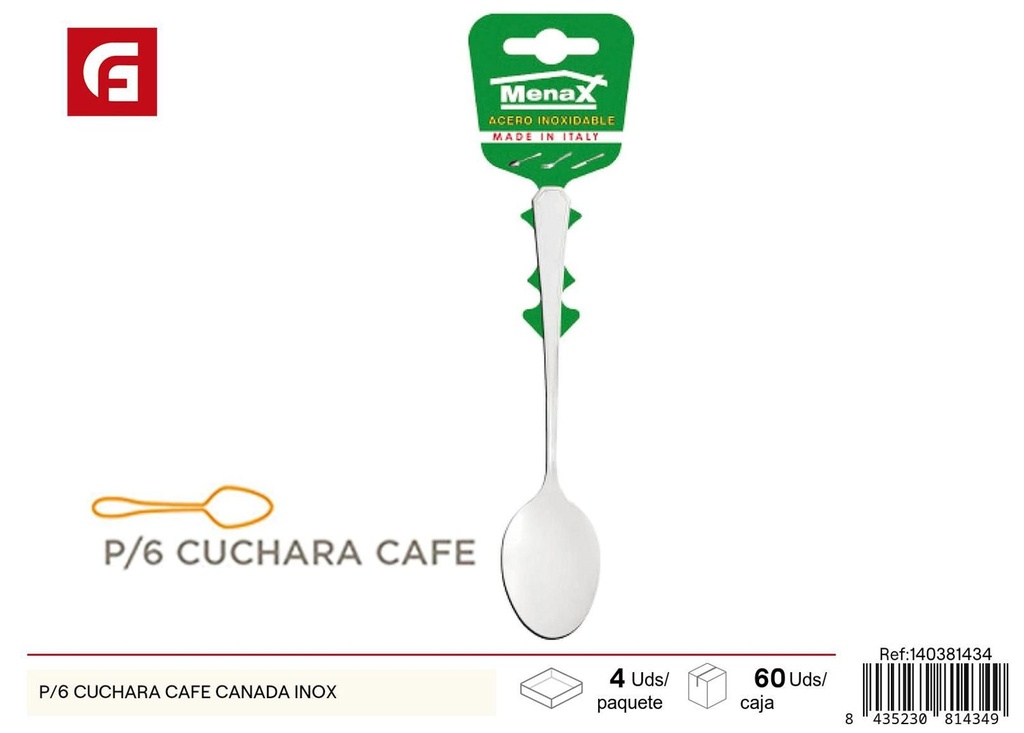 Cuchara café Canadá inox p/6 para cocina