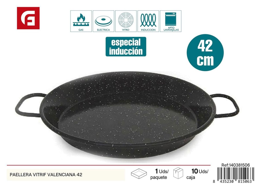 Paellera vitrificada valenciana 42cm