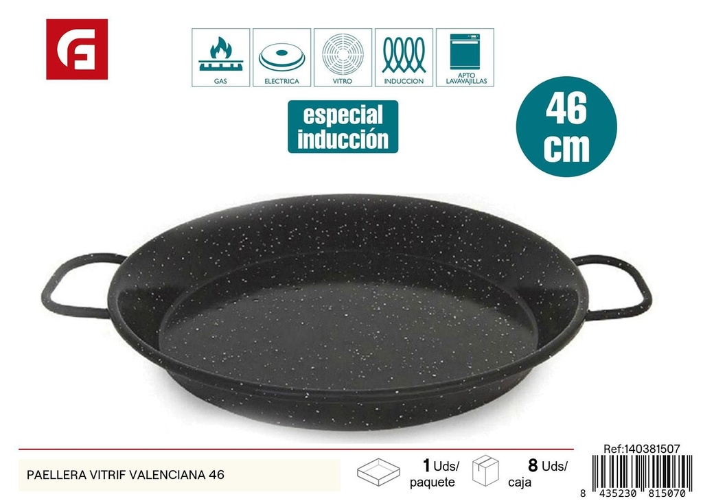 Paellera vitrif Valenciana 46 cm - Utensilios de cocina