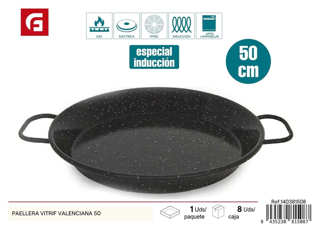 Paellera vitrificada valenciana 50cm para cocina