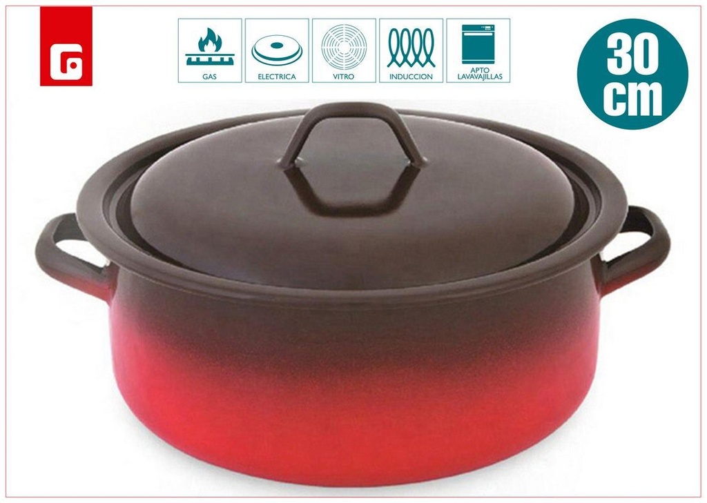 Cacerola fuego alta 30cm para cocina profesional