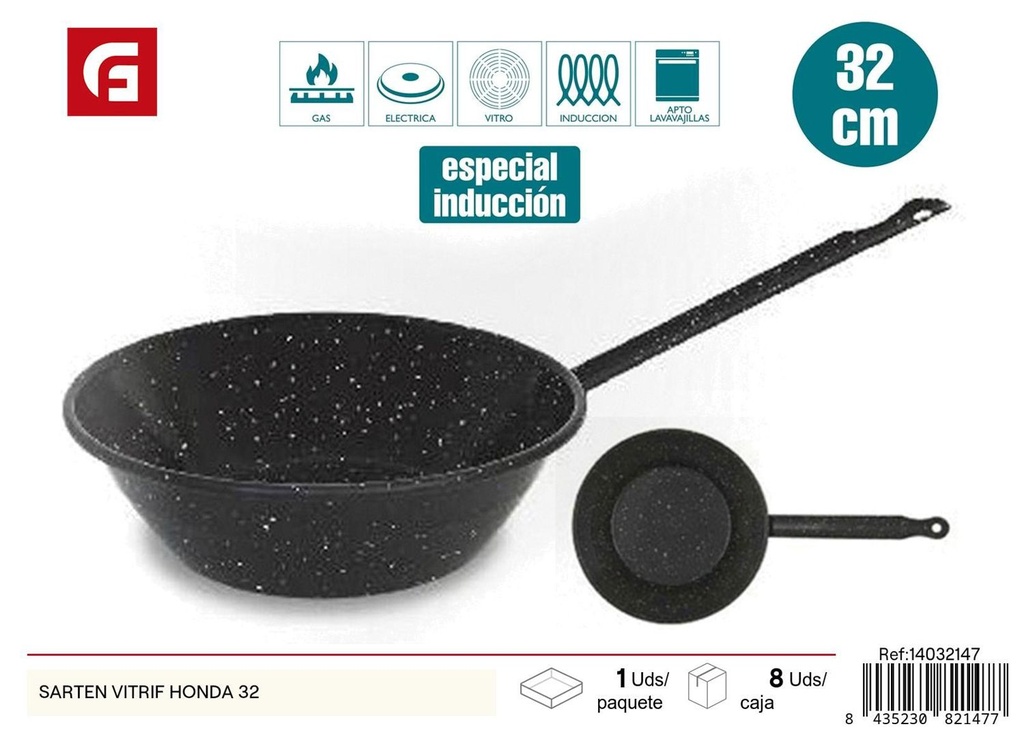 Sartén vitrificada honda 32cm para cocina