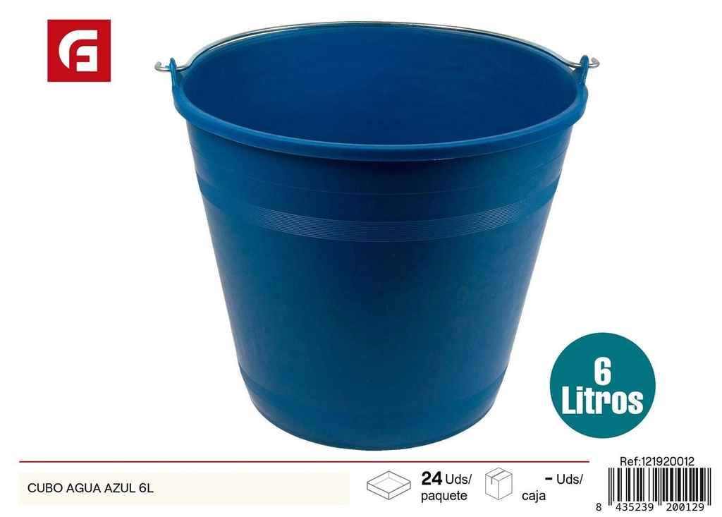 Cubo de agua azul 6 l - Artículos de plástico para el hogar