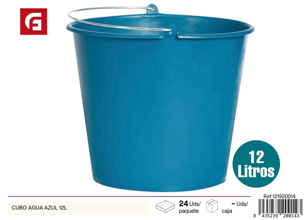 Cubo de agua azul 12L para uso doméstico