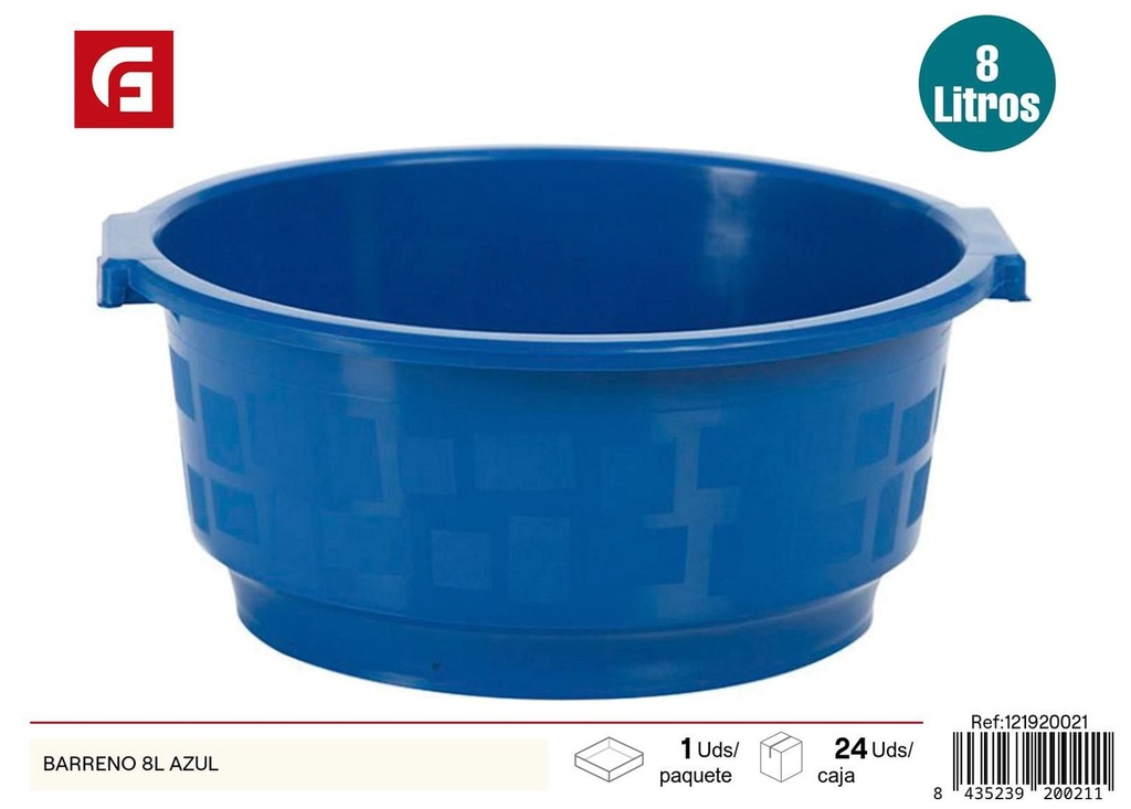 Barreno 8L azul - Utensilios de plástico