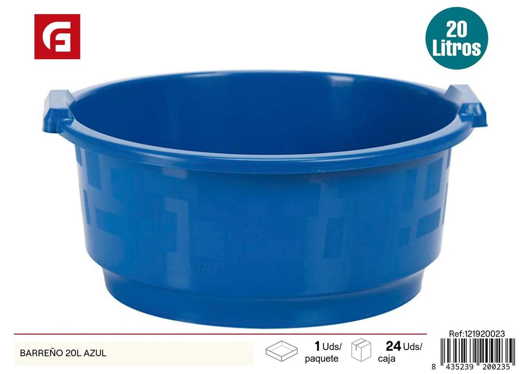 Barreño azul de 20 litros - Cubos y utensilios de plástico