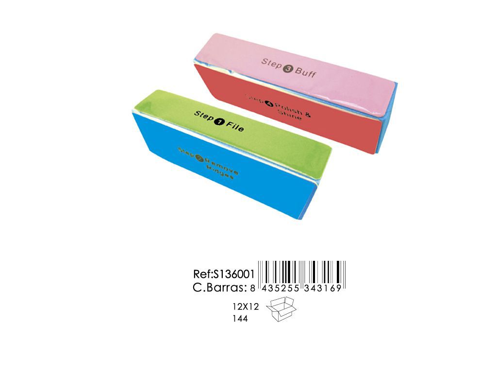 Lima 4 caras Yesensy (12 uds) - Herramientas profesionales para uñas y cuidado personal