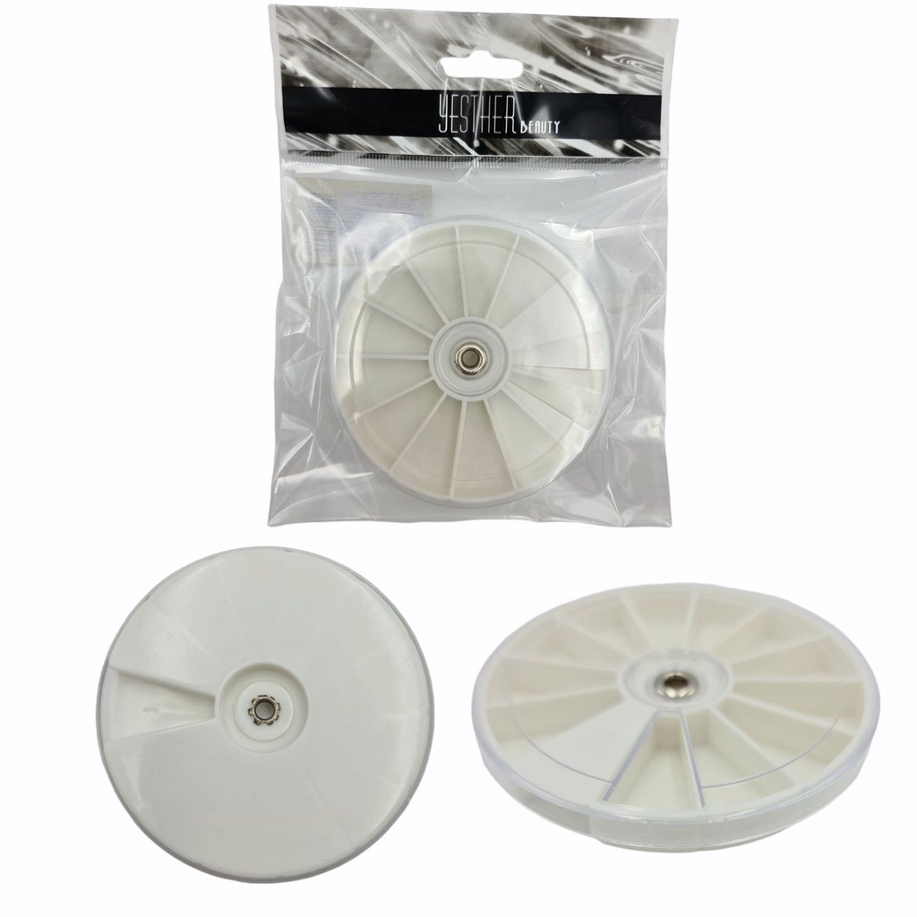 Caja redonda de plástico con separadores 12 pcs - Envases y frascos