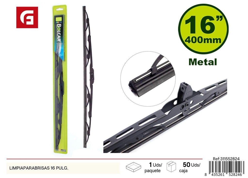 Limpia Parabrisas 16" 400 mm - Accesorios de automóviles
