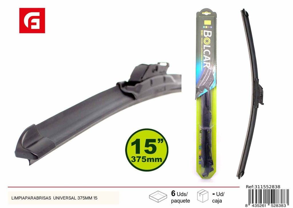 Limpia parabrisas universal 375 mm - Accesorios de coche
