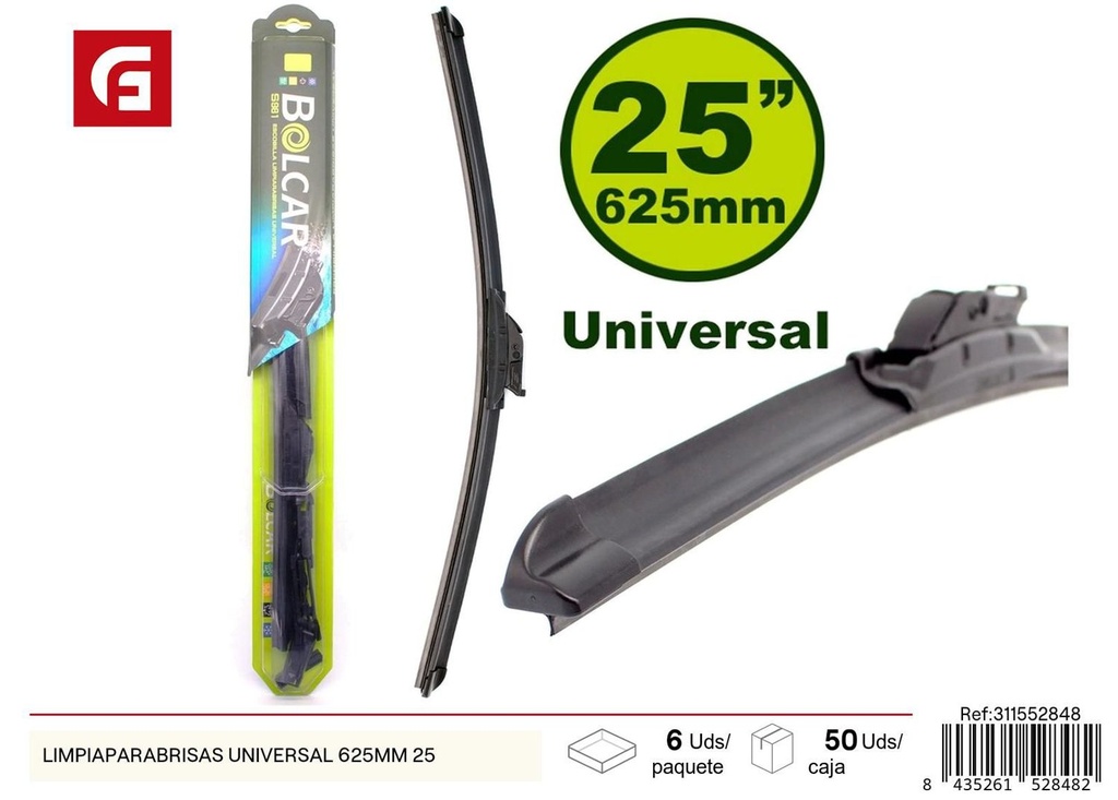 Limpia parabrisas universal 625 mm - Accesorios para automóviles