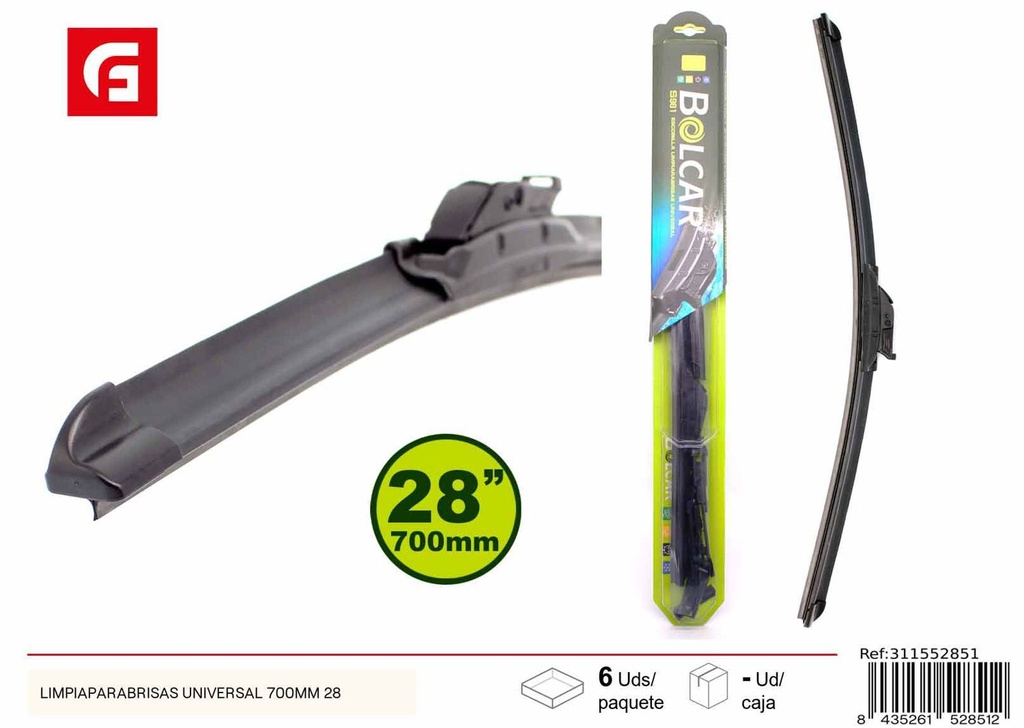 Limpiaparabrisas universal 700mm 28" para coche