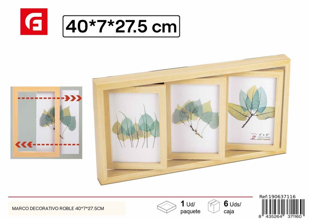 Marco decorativo de roble DM-8133 40x7x27.5cm