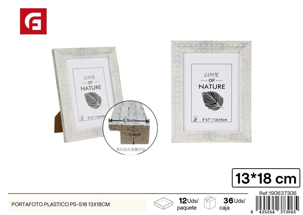 Portafoto plástico PS-518 13x18 cm - Decoraciones del hogar