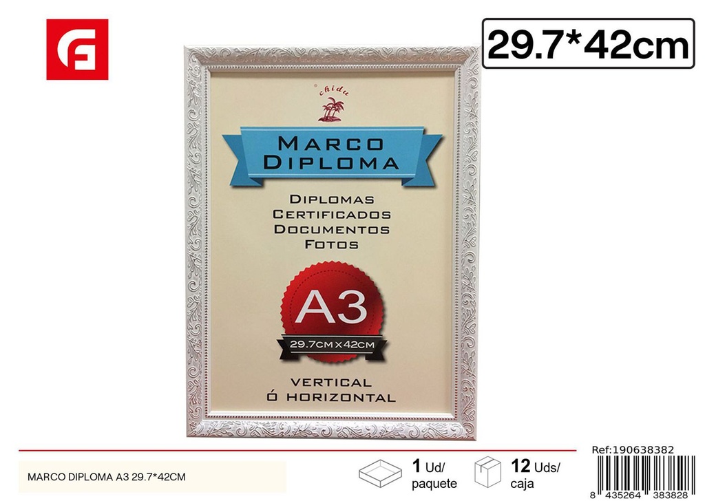 Marco diploma A3 PS-639 29,7x42cm para diplomas y certificados