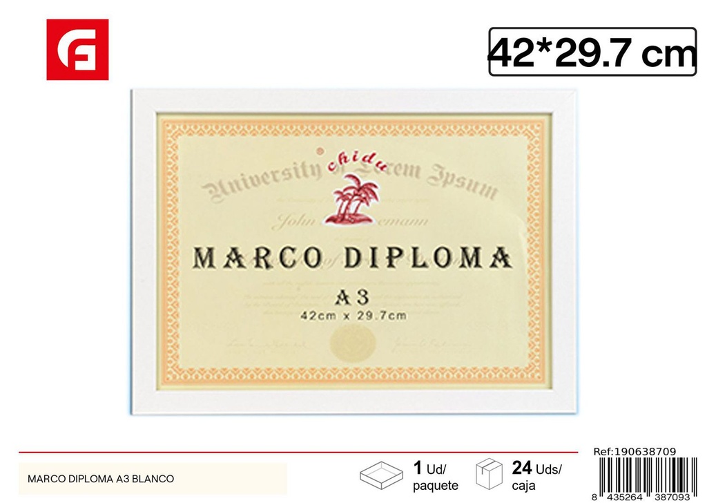 Marco diploma A3 blanco DM-873