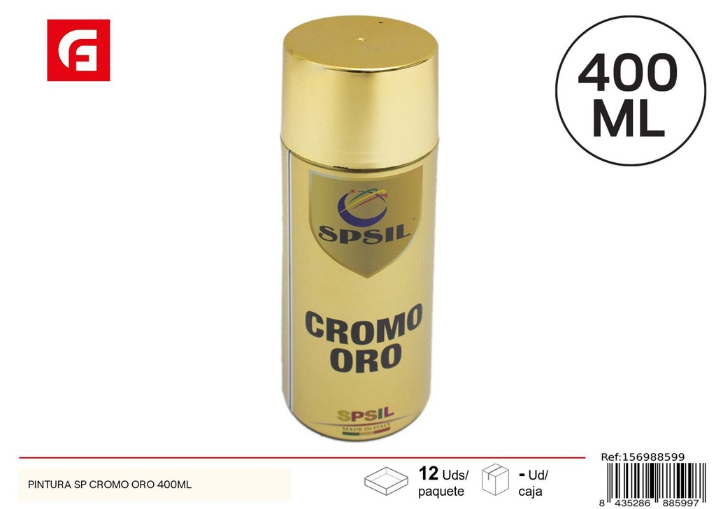 Pintura en spray cromo oro 400ml