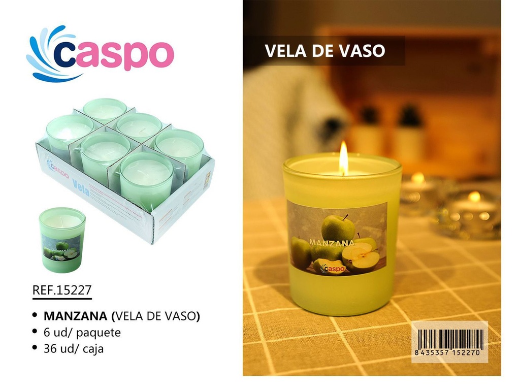 Vela de vaso manzana - Velas y aromatizantes