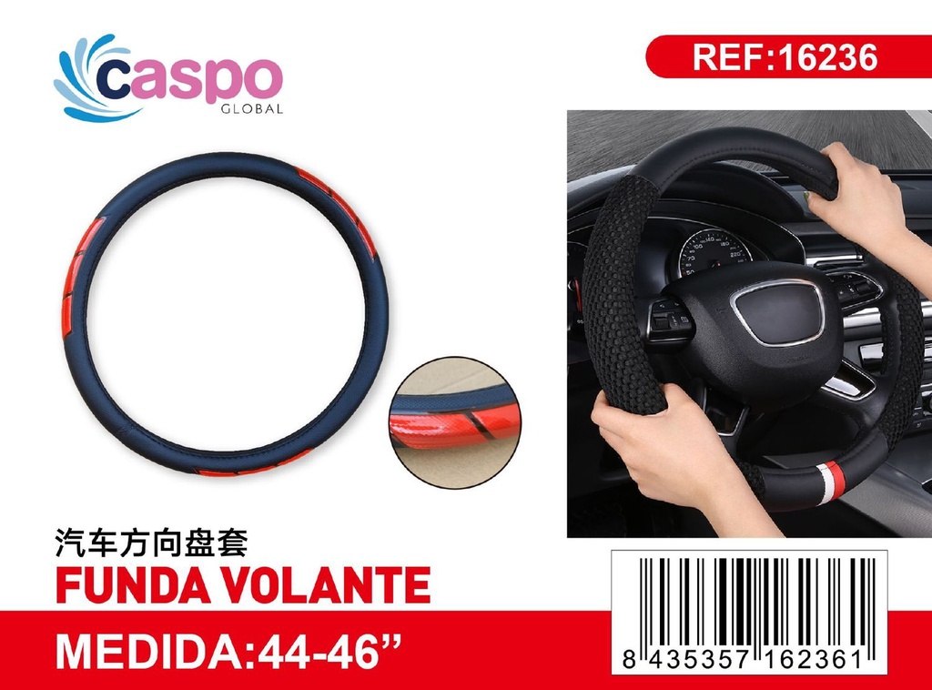 Funda de volante blanca 44-46cm para coches