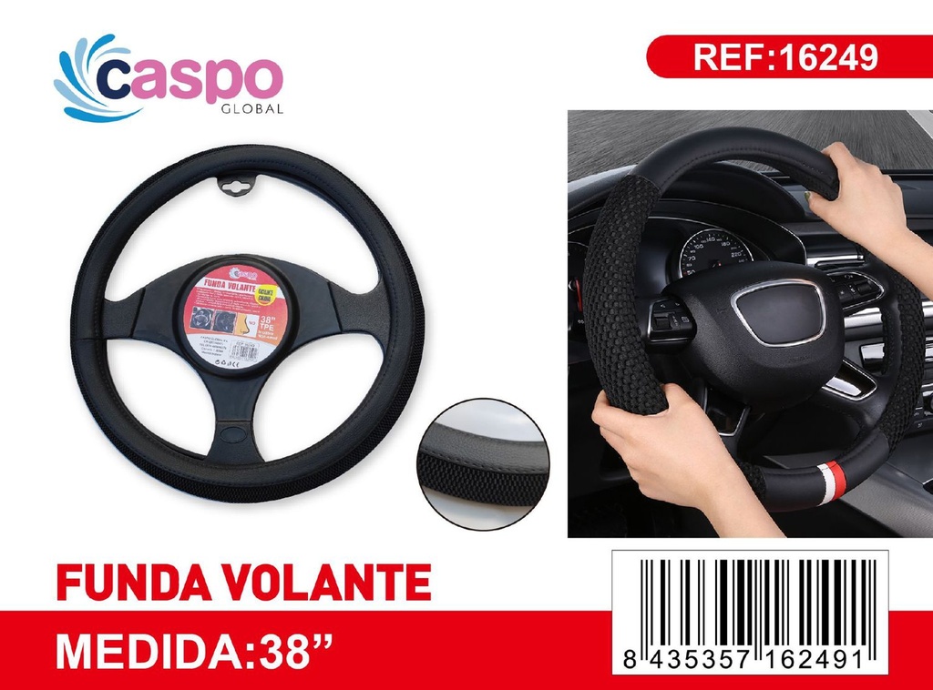 Funda para volante de coche PU negra para protección y comodidad