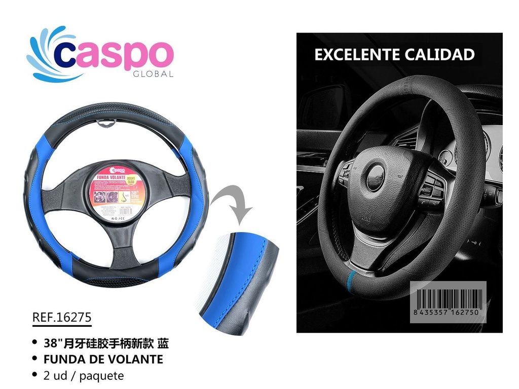 Funda de volante azul de silicona para coche