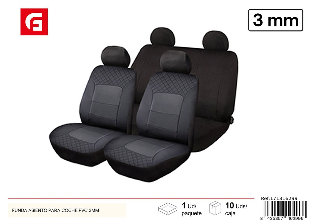 Funda de asiento para coche PVC 3mm SC2145 para protección del asiento