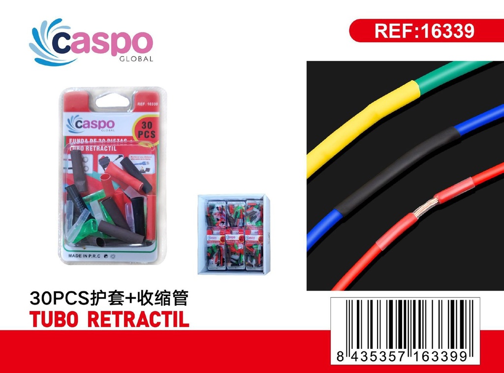 Tubo retráctil 30pcs para protección de cables y conexiones