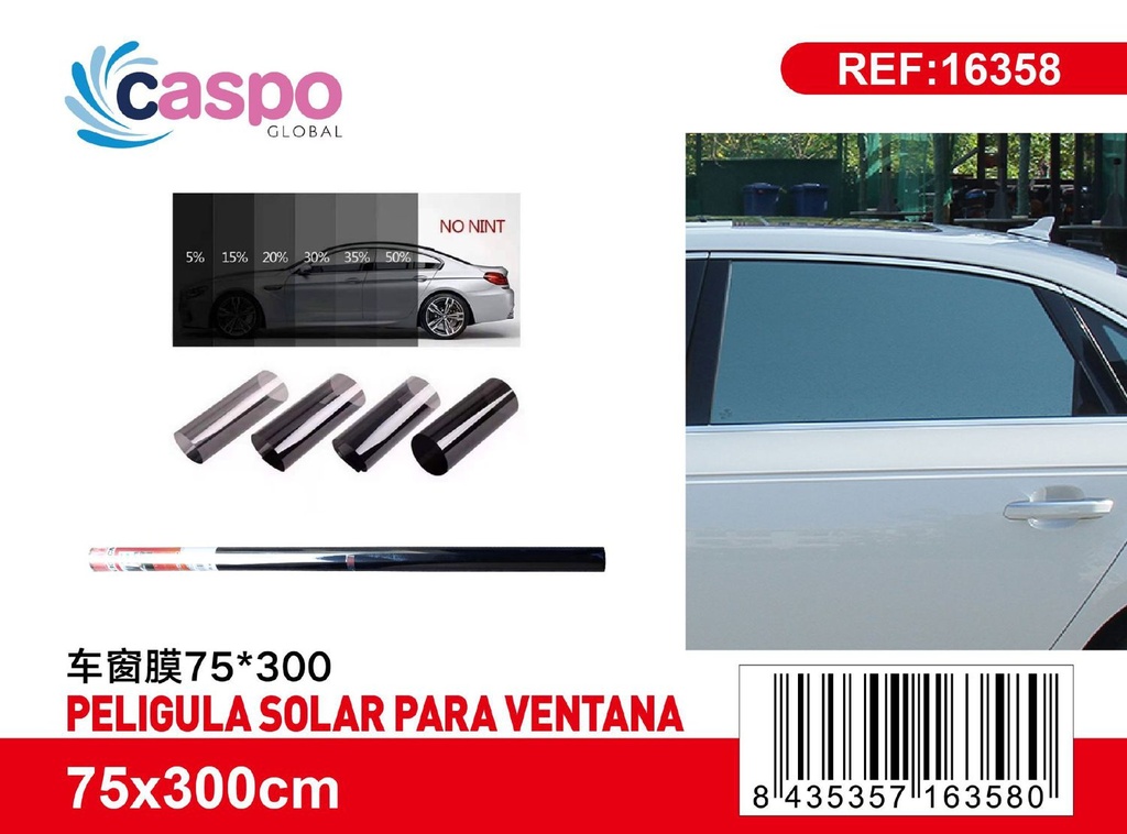 Película solar para ventana 75x300cm para automóvil