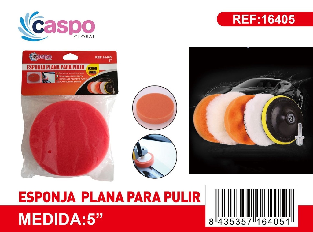 Esponja para pulir 5 pulgadas roja para coche