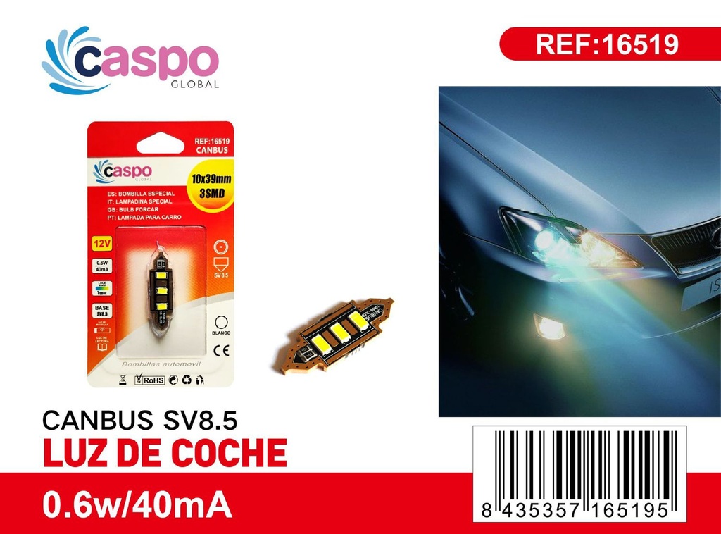 Luz de coche CB1039-5730 CANBUS SV8.5 para interiores