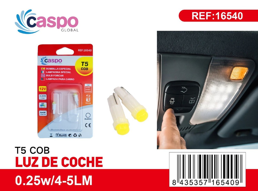 Luz de coche T5 COB para iluminación de tableros