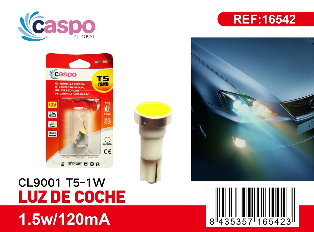 Luz de coche CL9001 T5-1W para iluminación automotriz