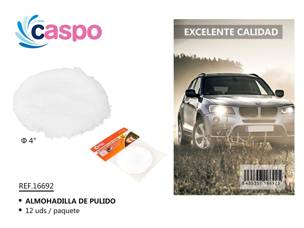 Almohadilla de pulido 4'' para automóviles y limpieza