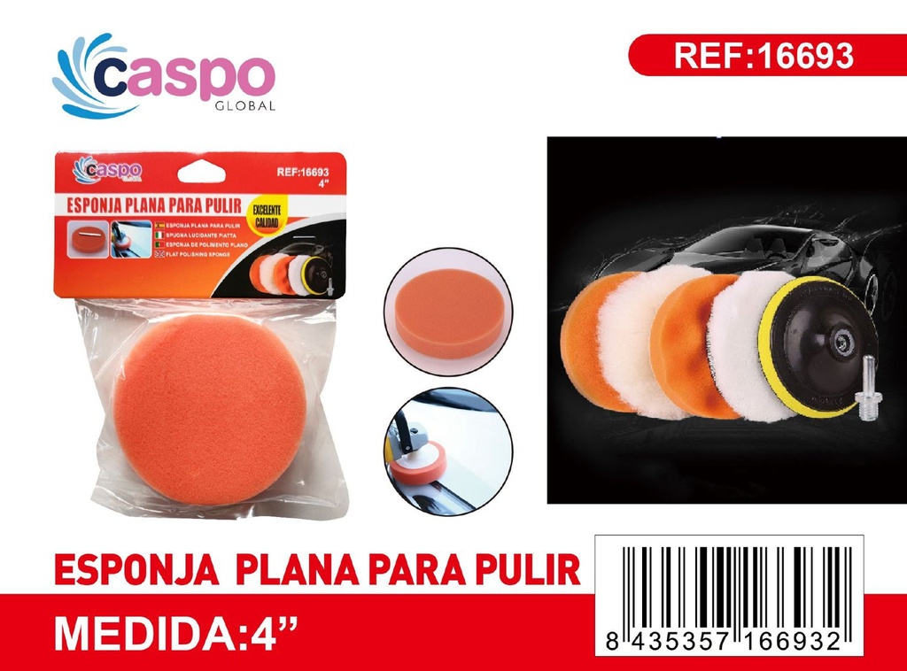 Esponja para pulir 4'' naranja