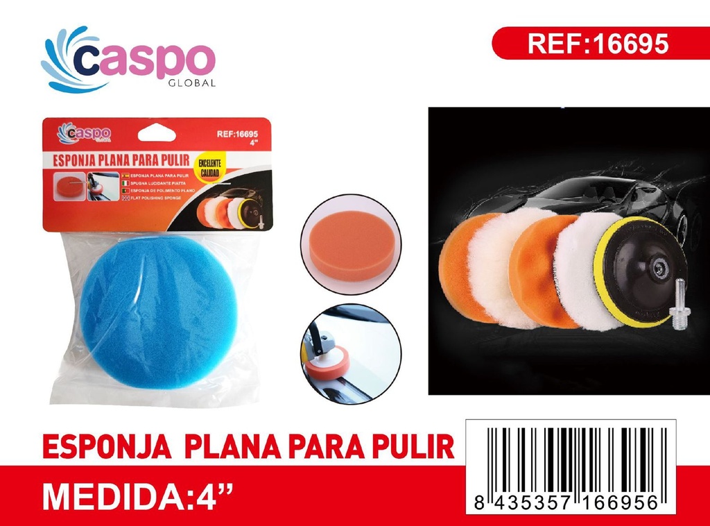 Esponja para pulir azul 4" para coche