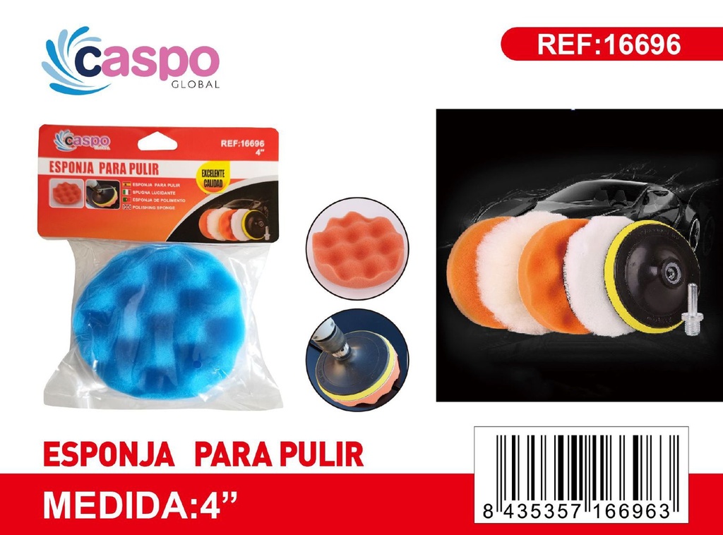 Esponja para pulir 4'' azul