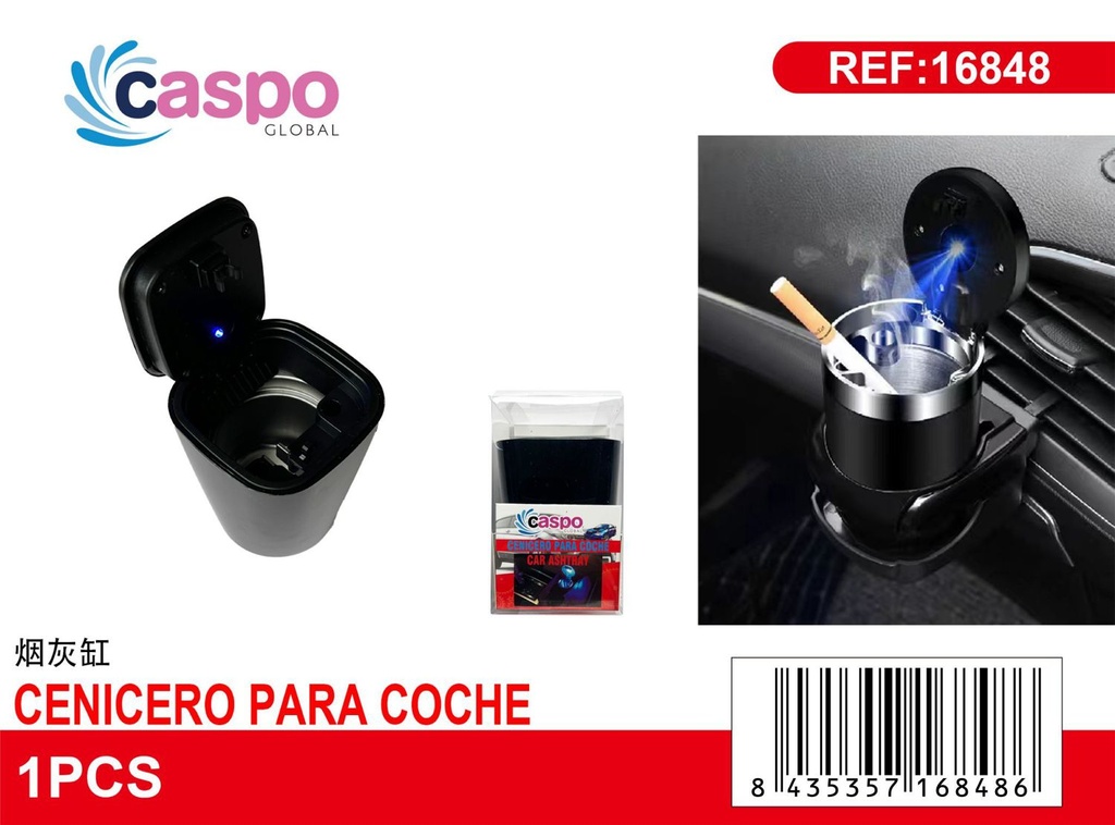 Cenicero para coche con luz