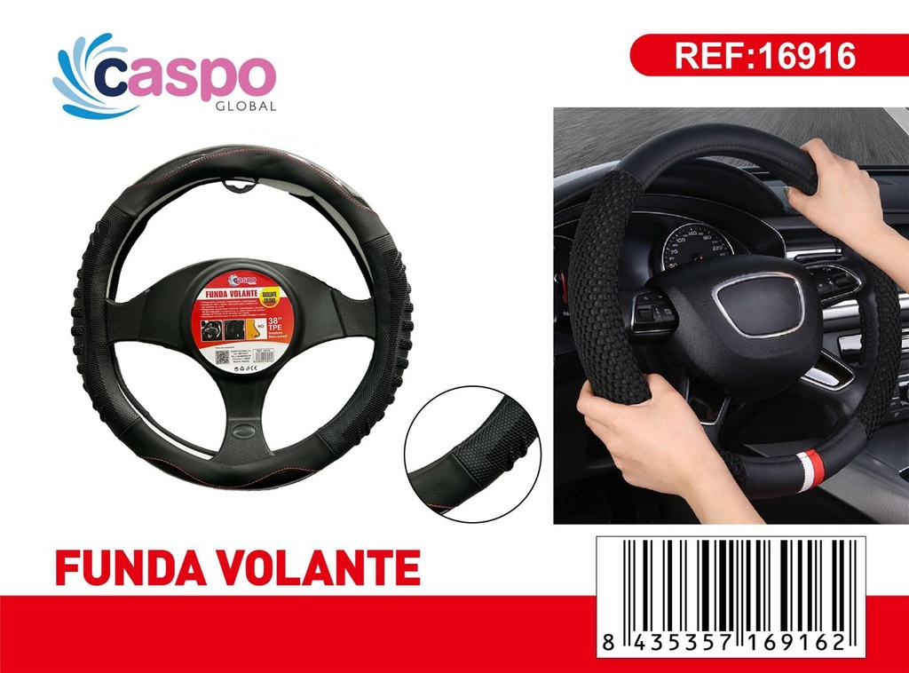 Funda de volante 38'' PU de fibra de carbono