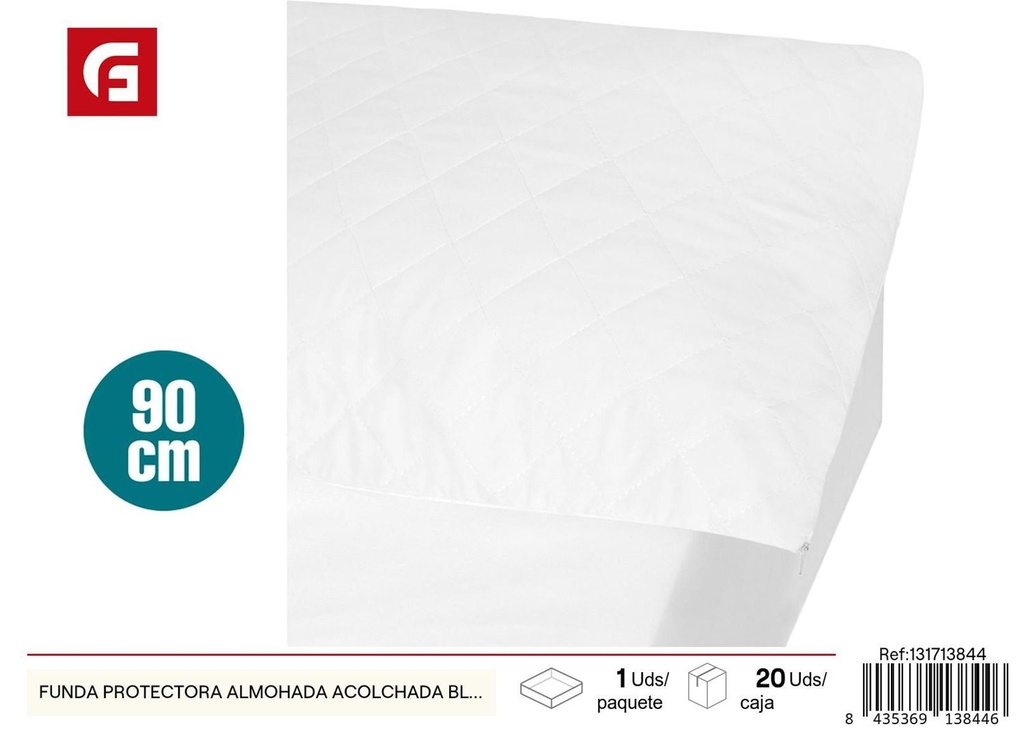 Funda protectora para almohada acolchada blanca cama 90cm para hogar