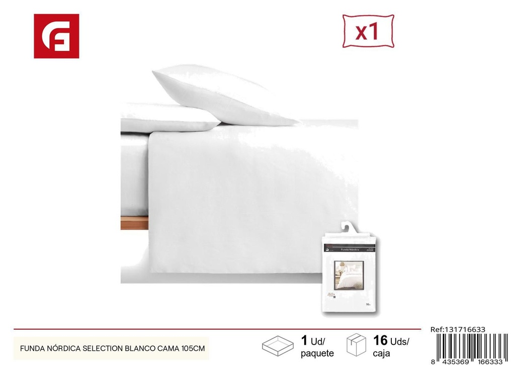 Funda nórdica blanca cama 105cm para dormitorio