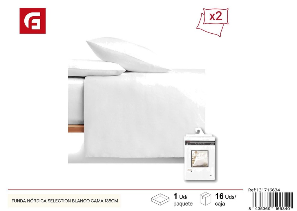 Funda nórdica blanca cama 135cm