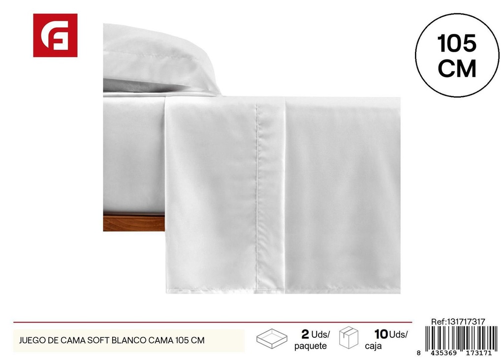 Juego de cama blanco para cama de 105cm