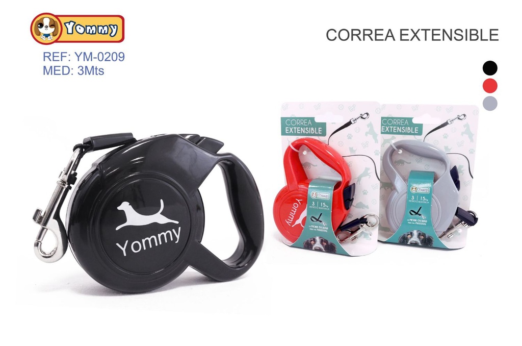 Correa extensible para perros 3m