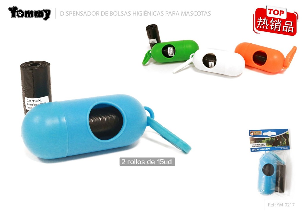 Dispensador con 2 bolsas - Dispensador de bolsas de basura