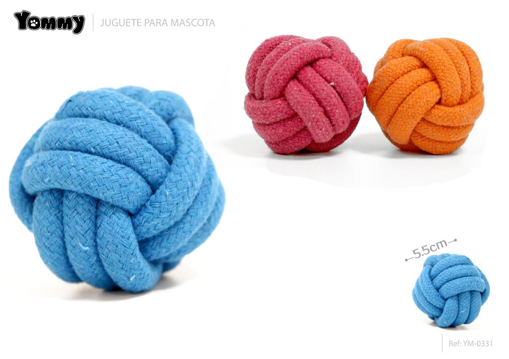 Juguete nudo bola de cuerda para mascotas 5.5cm para juegos