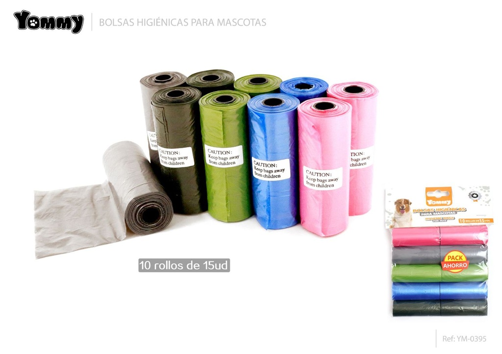 Bolsa de excrementos de colores 10x15cm - Accesorios para mascotas