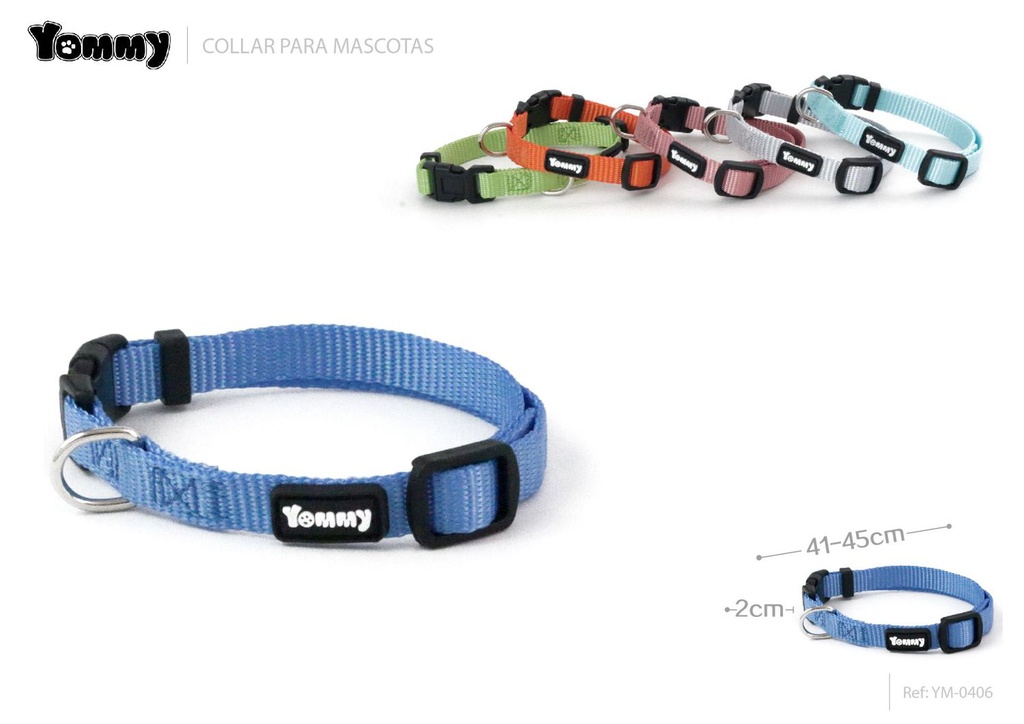  Collar de nylon sólido 2.0*41-45 cm - Accesorios para mascotas