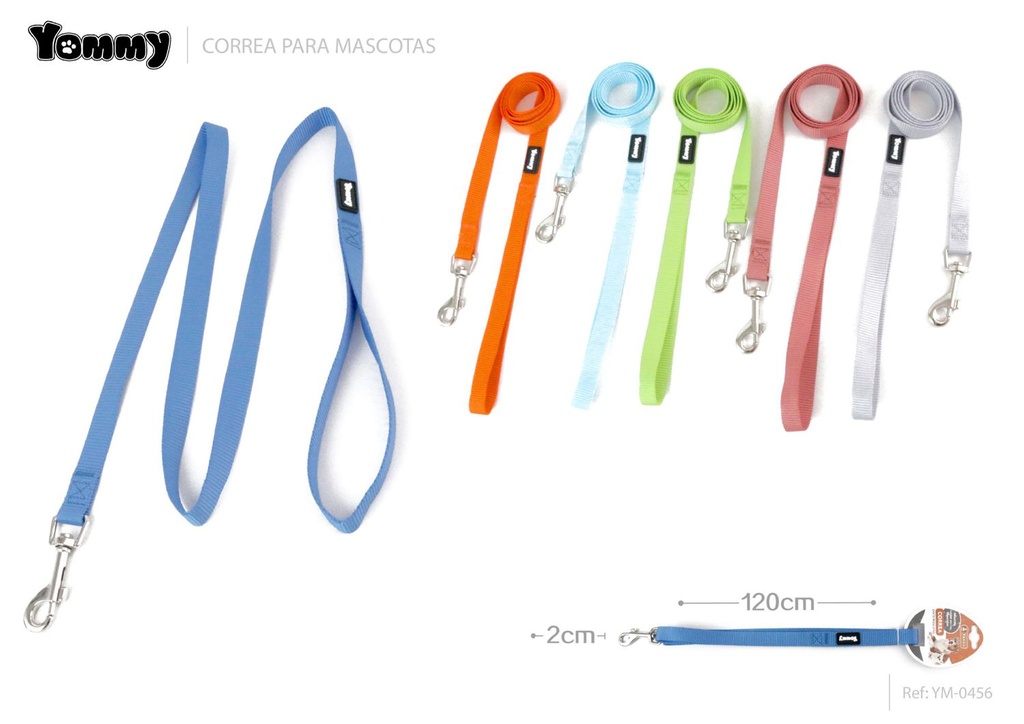 Correa de nylon color sólido 2.0*120cm - Accesorios para mascotas