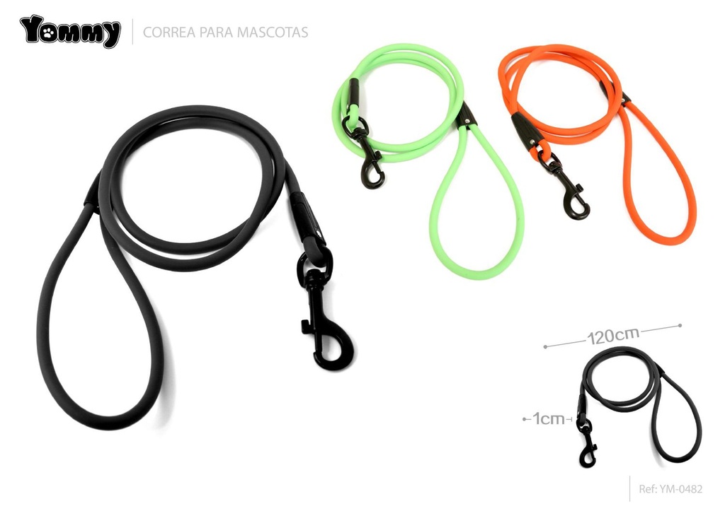 Correa de PVC para mascotas 1cmx120cm