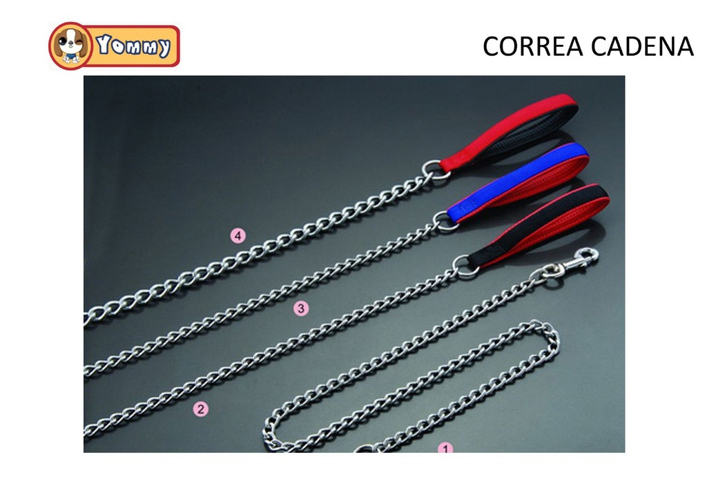 Correa cadena 3.5mm x 120cm para mascotas